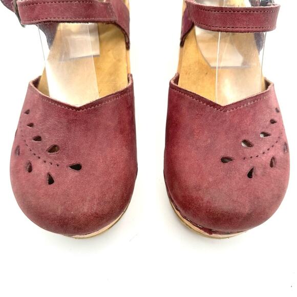 9873/ahorr Vollsjö women's Clogs Made Of Wood Leather/Suede 38/8 - Picture 3 of 11